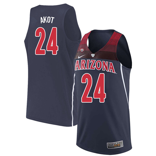 2018 Men #24 Emmanuel Akot Arizona Wildcats College Basketball Jerseys Sale-Navy